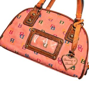 Dooney & Bourke Pink Satchel with Multicolor Logo